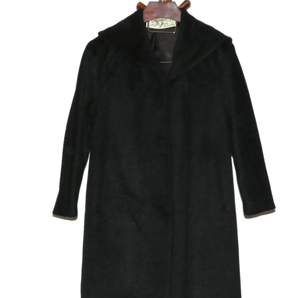 Vintage Lilli Ann black cowl collar coat
